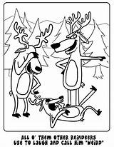 Redneck Hillbilly Coloring Pages Reindeer Randolph Template Christmas sketch template