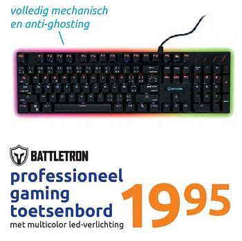 battletron professioneel gaming toetsenbord promotie bij action