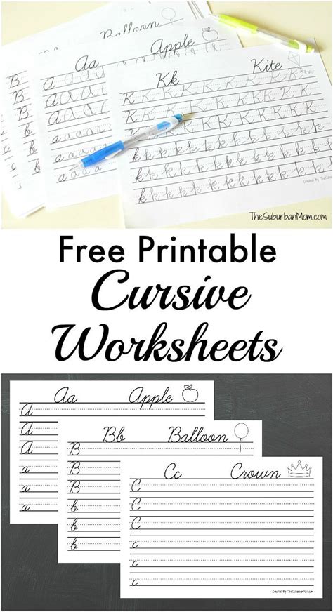 printable cursive worksheets writing prompts teaching cursive