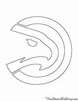 Hawks Atlanta Logo Stencil Nba sketch template