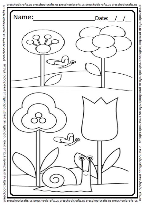 spring themed coloring page preschool  kindergarten