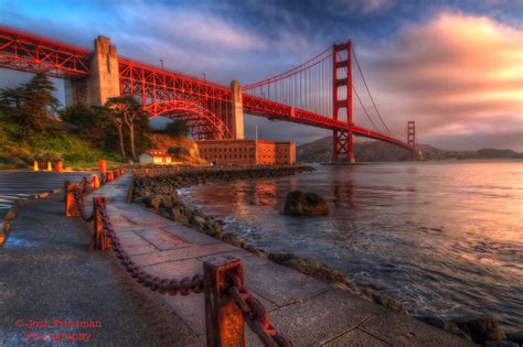 golden gate bridge  sunrise landscape photograph san etsy