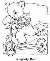 Bear Teddy Coloring Pages Sheets Push Scooter Activity Valentine Getcoloringpages sketch template