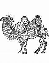 Zentangle Camel Bactrian Camouflage Supercoloring Antistress sketch template