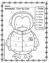 Winter Preschool Color Number Penguin Numbers Printable Kindergarten Worksheets Fun Coloring Printables Activities Answers Kids Freebie Know Animals Pages Tpt sketch template