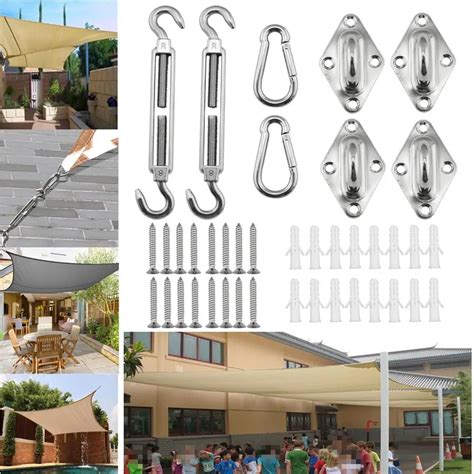 pcs stainless steel awning canopy fittings outdoors sun shade shelter netting accessories