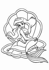 Mermaid Ariel Little Coloring sketch template