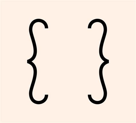 icono de signo de puntuacion de llaves rizadas negro simbolo de corchetes vintage  escribir