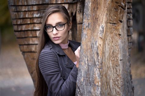 brunette girl glasses long hair model women hd girls 4k wallpapers