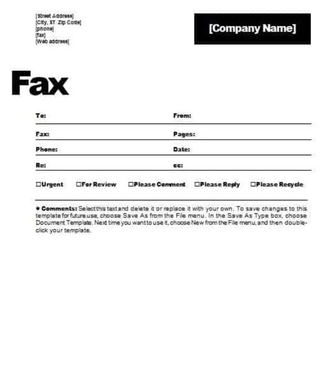 fax cover sheet templates word templates excel templates