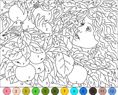 color  number  adult coloring page  printable coloring pages