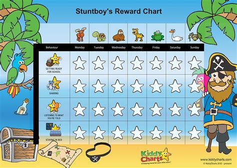 printable reward charts  kids kiddychartscom