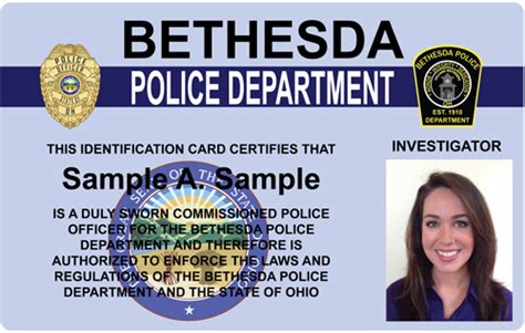 printable law enforcement id card template  stunning design