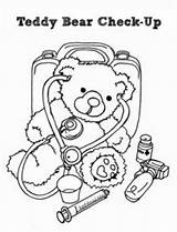Coloring Bear Teddy Medical Check Pages Condition His Coloringsky Kids Printable Winter sketch template