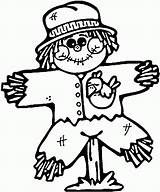 Scarecrow Coloring Pages Halloween Printable Kids Clipart Fall Scarecrows Fun Color Cute Colored Print Worksheets Easy Printables Preschool Simple Pumpkin sketch template