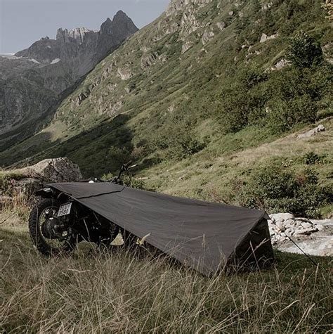 stay exposed motorcycle bivouac tent switzerland minimalist  camping