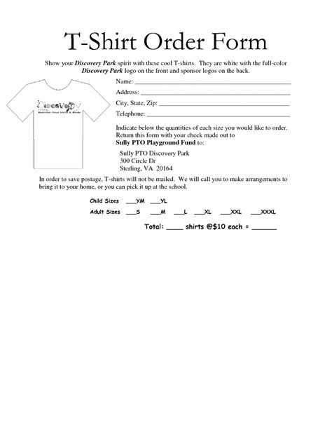 shirt order form editable templates