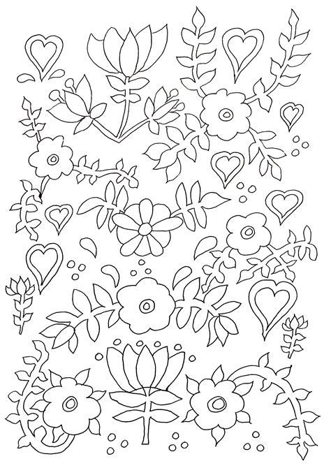 naive coloring page flowers flowers kids coloring pages