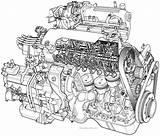 Drawing Car Engine Engines Cars Technical Automotive Engineering Auto Generic Illustration Coloring Drawings Line Cylinder Cutaway Portfolio Sketch Draw Pages sketch template