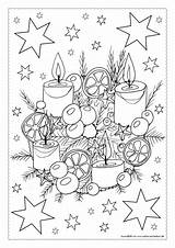 Adventskalender Advent Ausmalbilder Kerzen Adventskranz Türchen Kinder Zeichenkurs sketch template