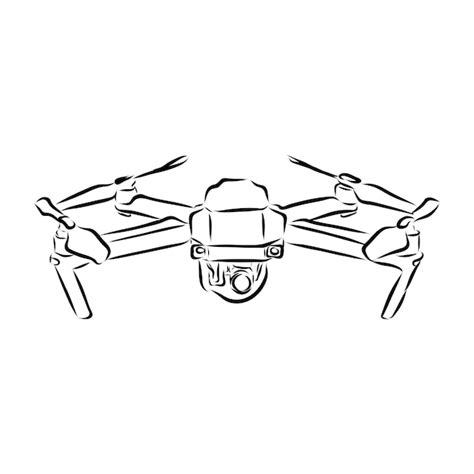 premium vector hand draw vector illustration aerial vehicle quadrocopter air drone drone sketch