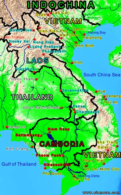 map indochina siam sun tours
