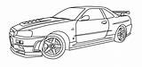 Gtr Skyline Outline Stylist Vippng Px sketch template