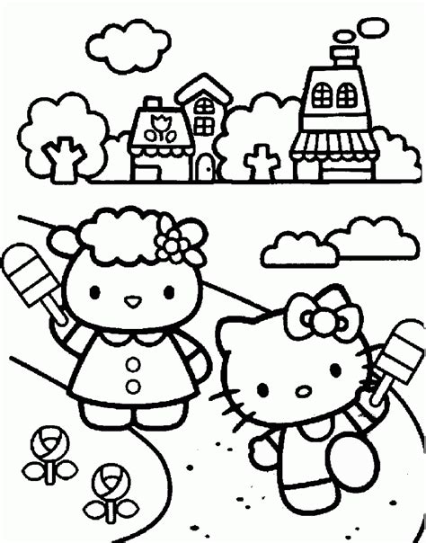 kitty coloring pages birthday printable