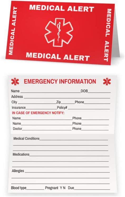 amazoncom medical condition  emergency contact id wallet card
