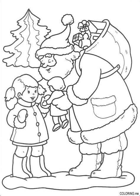 christmas santa giving doll coloringme paginas  colorir natal