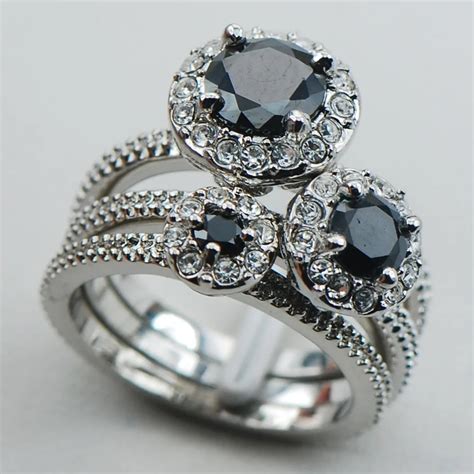 buy black onyx  sterling silver top quality fancy jewelry engagement wedding