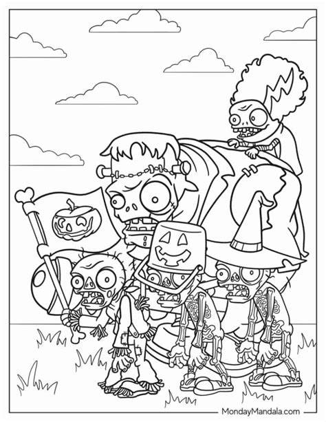 plants  zombies printable coloring pages