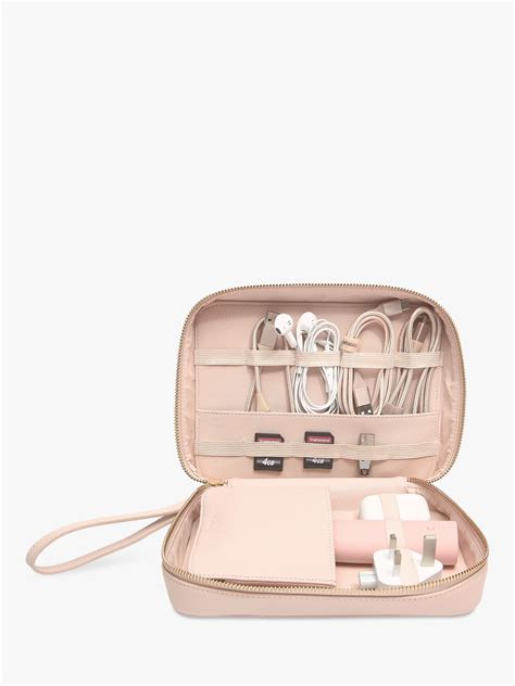 stackers cable tidy travel bag blush pink