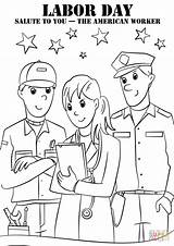 Labor Coloring Pages Drawing Worker Printable Salute American Kids Happy Getdrawings sketch template