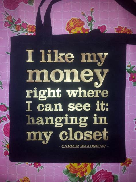 bag with carrie bradshaw quote by mariekenhoefnagel on