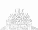 Mandir sketch template