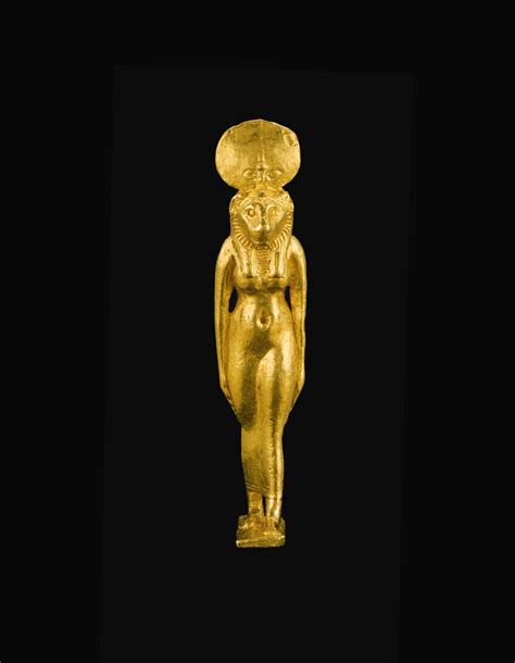 egyptian gold amulet  sekhmet ptolemaic period   bc