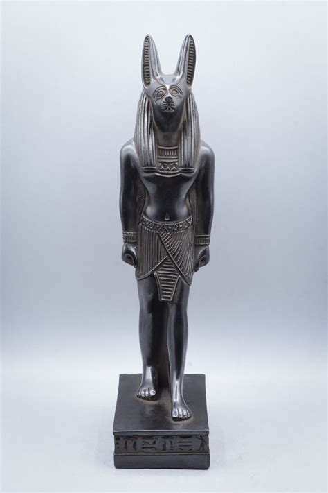 Egyptian God Anubis Statue Black 2 Size Solid Stone Made