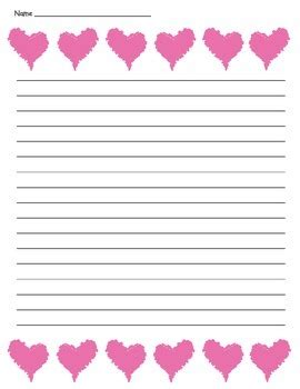 heart lined paper valentines day  friendship writing  teacher vault
