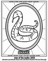Coloring Pages Chinese Snakes Signs Kids Astrological Color Zodiac Snake Popular Coloringhome sketch template