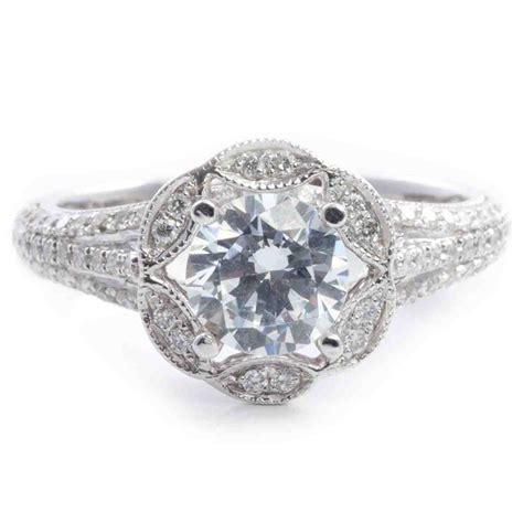 vintage round diamond engagement rings wedding and bridal inspiration