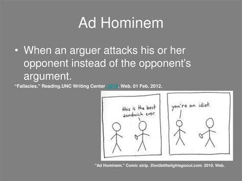 ad hominem fallacy powerpoint    id