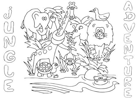 jungle coloring pages coloring pages    print