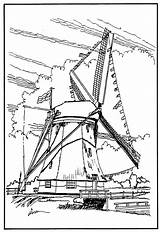Coloring Windmills Pages Molen Windmill Kleurplaten Colouring Holland Fun Kids Undefined sketch template