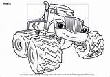 Blaze Monster Crusher Machines Draw Drawing Coloring Pages Step Tutorials Getdrawings Truck Drawings Cartoon sketch template