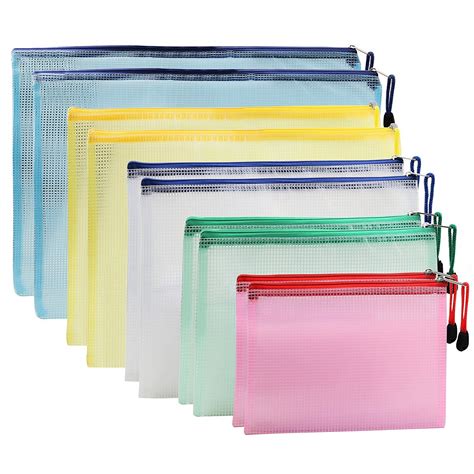 yoassi zipper file bags pack    color mesh clip  zipper pp