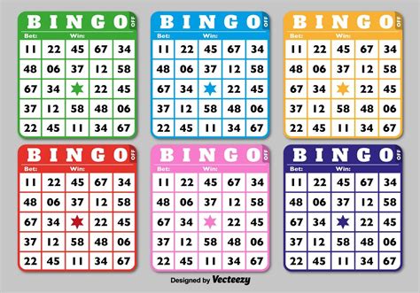 classic bingo cards vector art choose    million