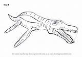 Liopleurodon Draw Coloring Pages Drawing Step Tutorials Template Creatures sketch template