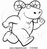 Ram Cartoon Running Clipart Upright Coloring Thoman Cory Vector Outlined Royalty 2021 sketch template