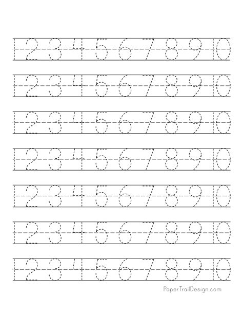 trace numbers    printable printable templates